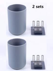 1/2/3 piezas Tazas para cepillo de dientes de 300ML, Soporte para cepillo de dientes y pasta de dientes, Estilo simple, Soporte para cepillo de dientes con plástico de alta calidad, Organizador de accesorios - Multicolor - Ver 14
