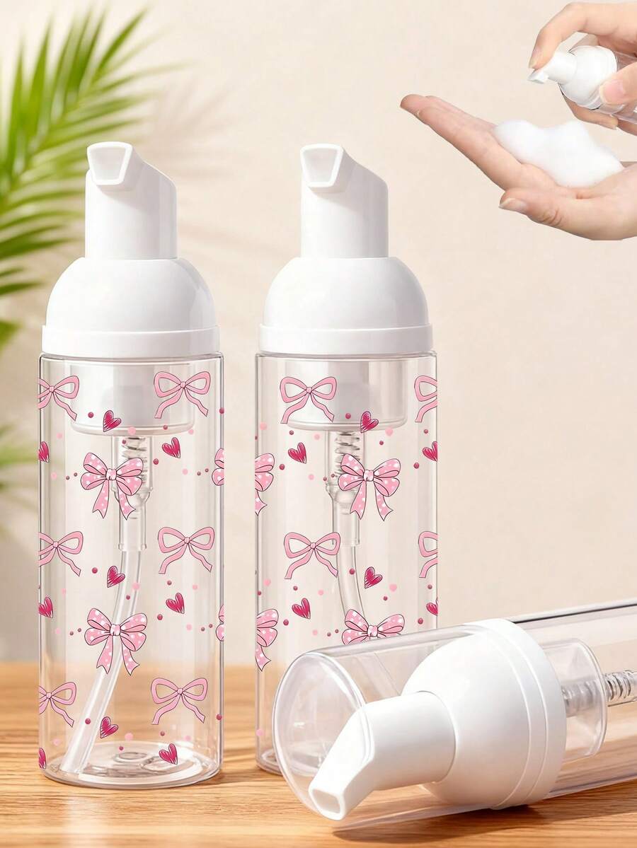 蝴蝶結圖案空泡泡皂液瓶 迷你泡泡瓶 可補充瓶 用於洗手液、洗髮精、睫毛清潔劑、洗手液 - 可補充透明塑料瓶 適用於客廳、居家、臥室、浴室家居裝飾、旅行用品、婚禮 - 彩色 - 查看 1