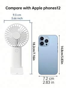 Mini USB Rechargeable Handheld Fan With Phone Holder Base, Portable Desktop Small Fan, Essential For - B - View 2