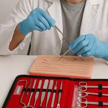 EQMED 20-Piece Instrument Dissection Kit With Suture Pad - View 2