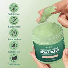 Rosemary Scalp Scrub & Exfoliator - For Fuller-Looking Hair - Sea Salt & BHA Scalp Treatment With Silicone Massage Brush - Deep Cleansing For Oily Roots - Rosemary - View 8