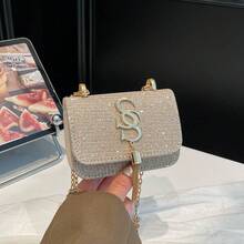 Bolsa Mini Estilo Menina Delicada, Flor de Rosa 3D em Tela Requintada e , Decoração de Laço de Couro Adiciona Doçura, Múltiplas Cores Disponíveis (Preto / Rosa / Azul / Branco) Adequado para Diferentes Estilos de Roupas, Corrente de Metal Pode Ser Usada Transversalmente ou Sob o Braço, O Corpo da Bolsa Pequena Pode Conter Batom, Fones de Ouvido e Outros Itens Pequenos, Adequado para Saídas Diárias, Encontros, Reuniões, Combinando com Vestidos e Outras Cenas, Etéreo e na Moda. - Multicolorido - Visão 11