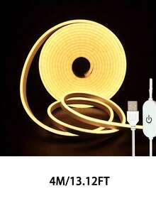 1m/2m/3m/4m/5m USB 柔性 LED 霓虹裝飾燈條，適用於直播、化妝鏡、浴室，觸控開關、USB 供電、可調光、DIY、柔性可裁剪，適合室內/室外使用，鏡子、電視、電腦、衣櫃、樓梯、派對裝飾 - 霓虹 - 查看 14