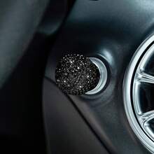 1個汽車配件 黑/白/粉 水鑽圓球啟動按鈕 個性化圓形通用裝飾環點火按鈕蓋 - 均碼 - 查看 4