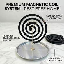 6pcs Anti-Tip Magnetic Mosquito Coil Holder, Metal Heat-Resistant Incense Burner With Heart-Shaped Stand, Dust-Proof Ash Tray, Incense Sticks, Indoor Home Decor - A - View 6