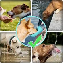 1 Peça Tigela de Água Portátil para Animais de Estimação, Copo para Beber, Adequado para Cães e Gatos, Tigela de Água à Prova de Vazamentos para Filhotes, Copo para Beber e Alimentar Animais de Estimação ao Ar Livre, Garrafa de Água para Viagens ao Ar Livre, Suprimentos para Passeios com Cães (Branco Acinzentado) - Multicolorido - Visão 2