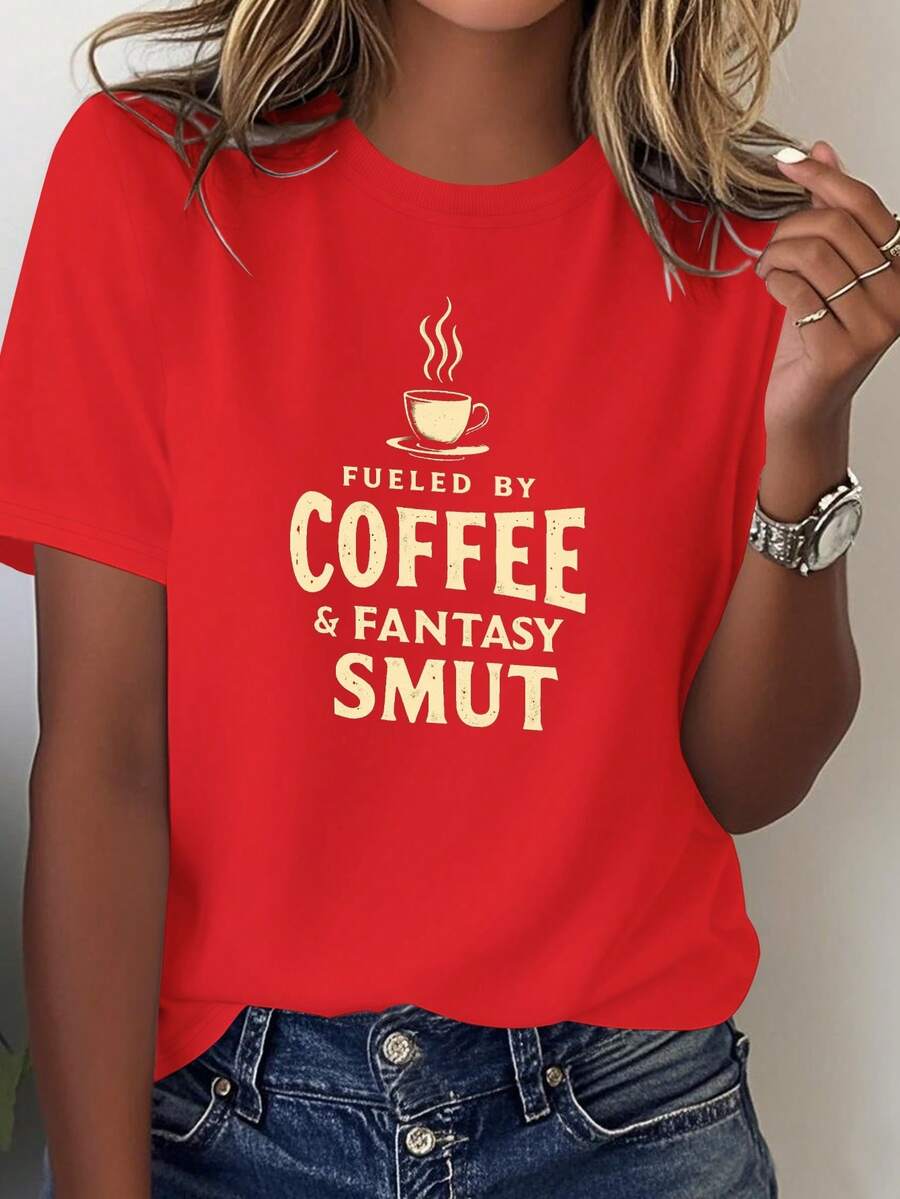 Coffee Fantasy Pure - Coding Lady Comfortable T-Shirt For Women - 紅色 - 查看 1