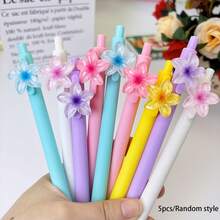 1/5/10 pièces, Stylo à bille rétractable avec décoration florale, écriture douce et agréable, convient pour l'école, le bureau, le journal intime, la prise de notes, la rentrée scolaire - Stylos à fleurs colorées - Voir 7