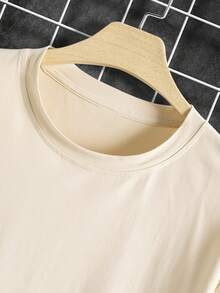 Men's T-Shirt With Letter Print - Apricot - View 3