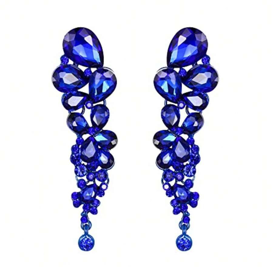Bridal Fashion Earrings - Blue Tone Of Blue - View 1