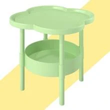 1pc Classic Fashion Storage Table, Double-Layer Design, Suitable For Bedside, Living Room Coffee Table, Office Storage Rack Or Creative Cream-Colored Modern Minimalist Side Table - Curved Anti-Collision Edge, Suitable For Kitchen, Bathroom, Bedroom Bedside Table Side Table - Multicolor - View 12