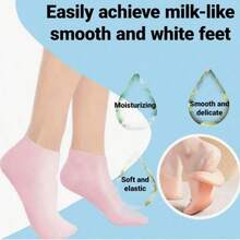 2 Pairs Silicone Moisturizing Socks - High Elastic Aloe Vera Soothing Anti-Slip Gel Heel, Nighttime Home Foot Care, Softening And Moisturizing, No Shoes Needed, Soft Texture, Women's Moisturizing Anti-Cracking Sole Socks, Suitable For Dry Heels - Foot Care - Multicolor - View 11