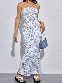 Vestido tubo con estampado floral - Multicolor - Ver 1
