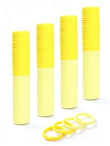 100/200 piezas Bandas elásticas para el cabello sin costuras, sujetadores de cola de caballo sin daños, bandas de cabello de nailon suave, antideslizantes y seguras, adecuadas para mujeres y niñas, para cabello fino, grueso y rizado, perfectas para deportes, yoga, actividades de oficina, celebraciones del Día de la Madre, Día del Maestro, regalos de cumpleaños y accesorios de peinado Scrunchie banda elástica de goma - Amarillo - Ver 3
