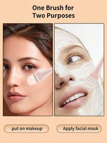ronshadow 2 piezas Brocha de base sin costuras de cabeza plana + 3 piezas Juego de esponjas de maquillaje triangulares, incluye brocha de base angular, herramienta de maquillaje de aplicación rápida no absorbente apta para principiantes - Multicolor - Ver 11