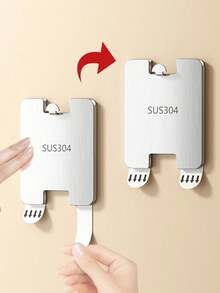 1/2pcs Stainless Steel No-Drill Hanging Hooks - Multi-Functional Photo Hooks For Picture Frames, No-Drill Album Hooks, Suitable For Walls - Multicolor - View 5