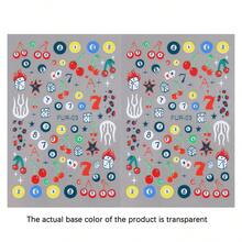 2 tấm nhãn dán nghệ thuật móng tay họa tiết hồ bơi và xúc xắc, decal móng tay dán sẵn tự dính họa tiết anh đào, nhãn dán nghệ thuật móng tay hoạt hình dễ thương cho nữ, phụ kiện làm móng DIY - Nhiều màu - Xem 7