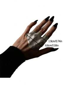 1 pieza Anillo de mano izquierda con volante asimétrico exagerado, moda versátil, adecuado para citas, reuniones con amigos y uso diario - Dorado - Ver 3