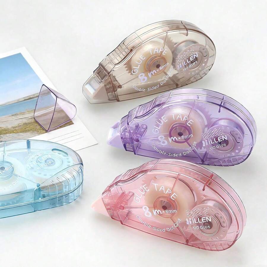 Correction Tape 4Pcs 8m X 8mm, White Out Eraser Tape For Students & Office, School Supplies For College, Adhesive Correction Tape For Handwriting, Random Color - 4pcs - 查看 1