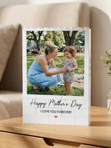 Customized Personalized Photo Bricks, Personalized Photo Puzzle Adult Building Blocks, Decor Puzzle For Dad And Mom, Father's Day, Mother's Day Gift For Dad And Mom, Birthday Gift For Dad And Mom, Can Be Used As Couple, Spouse, Family Souvenir Customized Photo Brick, Suitable For Decorating Her Or His Desk With Family Photos - Multicolor - View 2