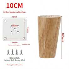 4pcs Solid Wood Furniture Legs With Anti-Slip Pads, Ideal Replacement Parts For Cabinets, Beds, Nightstands And Other Furniture - A - View 17