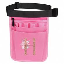 1pc Nursing Tool Waist Bag Nurse Medical Bag Rose Gold Initials A To Z Letter Pattern Multifunctional Adjustable Multi-Insert Bag, Pet Medical Care Bao Universal Multi Pocket Nurse Fanny Pack Multi Pocket Waist Organizer Belt With Adjustable Waist Strap Work Pocket Medical Supplies Storage Waist Pouch Organizer Pouch - Pink - View 9