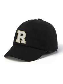 1pc Kids 26 Letters Pattern Baseball Cap, Toddler Boys & Girls Sun Protection Hat, Suitable For Outdoor Daily Wear, UV Protection - Black - View 6