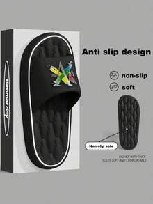 Spring/Summer INS Style Slides, Versatile And Comfortable, Quiet And Durable Sole, Essential For Home, Hotel, Office, Outdoor Hiking, Lightweight And Long-Wear Without Foot Fatigue, Unisex - Black - View 2