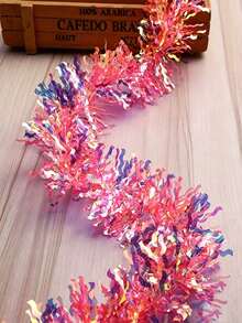 1 buah Pita Berkilau Tepi Tetesan Hujan 200cm untuk Dekorasi Kue, Ulang Tahun, dan Liburan, Cocok untuk Hari Valentine, Pernikahan, dan Dekorasi Lainnya. - Beraneka warna - View 6