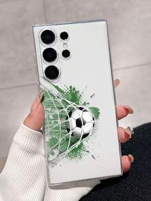 1個 穿孔透明足球彩繪加厚防震彩繪手機殼，適用於 Galaxy A27/A37/A57/A17/A07/S26/S26PLUS/S26 Ultra, Galaxy S25/S25PLUS/S25 Ultra/A16/A36/A26/A56/A50/A12/A32/A52/A72/A51/A21S/A13/A14/S24/S24PLUS/S24Ultra,S22/A52/A53/A54/A55, 適用於 11/12Pro/12/12X/13Pro/14Pro/15Pro/, 適用於 Redmi 10/9/Note9/12c/Note11pro/Note8Pro 防震手機殼 - 彩色 - 查看 2
