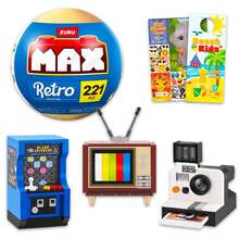 Zuru Max Retro Building Blocks Kids Set - Zuru Max Retro Building Blocks Blindfold Ball Set With Stickers And More | Zuru Max Retro Series Building Block Set (Random) - Multicolor - View 3