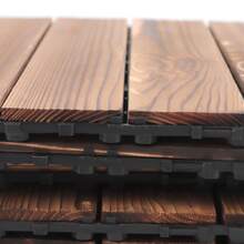 36 Pack Hardwood Interlocking Patio Deck Tiles, Larch Solid Wood Interlocking Flooring Tiles,12" * 12" Interlocking Patio Tiles,Outdoor Interlocking Waterproof - Brown - View 8
