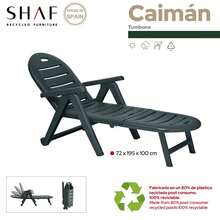 SP Berner Conjunto de 2 espreguiçadeiras dobráveis com apoio de braços e encosto ajustável em 4 posições. Design confortável e durável para jardim, terraço ou piscina. Com 2 rodas para facilitar o transporte. Fabricadas sem componentes metálicos para evitar ferrugem. Alta resistência às intempéries. Produzidas na Espanha com materiais reciclados. Leves, práticas e fáceis de guardar, ideais para uso externo. - C - Ver 3