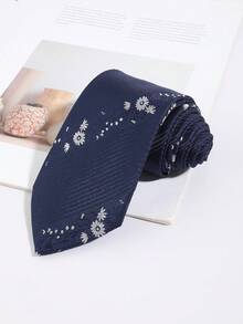 1件男士時尚優雅碎花圖案領帶，適合休閒、商務和社交場合 - 彩色 - 查看 3