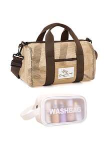 Mesh Beach Tote & Transparent Wash Bag Set, Portable Gym Swim Bag With Adjustable Shoulder Strap, Large Capacity Summer Vacation Travel Bag Set,Waterproof Cosmetic Toiletry Organizer,Vacation Storage Bag,For Vacation, Camping, College Dorm, Pool, Bathroom Supplies, Summer Beach Essentials,Unique Birthday Gifts, Holiday Gifts, Party Gifts, Vacation Gifts, Back-To-School Gifts, Anniversary Gifts - Multicolor - View 16