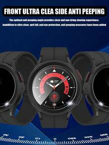 3pcs Anti-Spy Tempered Glass Screen Protector, Compatible With Galaxy Watch 4, 5, Pro, 6, Classic 40mm, 44mm, 43mm, 47mm, 9H Hardness Anti-Peeping Ultra-Thin Tempered Glass Screen Protection Film Essential For Daily Protection, Office, Home Watch Screen Protector Watch Cover Accessories Waterproof Shockproof Anti-Fall Anti-Scratch Anti-Fingerprint Full Set - Black - View 3