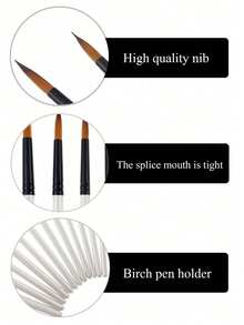 Set di 6 pennelli da artista con testa tonda e inclinata, setole in nylon bianco, adatti per acrilico, olio, acquerello, viso, corpo, pittura su roccia e tela, per artisti, studenti, adulti, fai da te, regalo fatto a mano, forniture per l'arte - R - Visualizzare 2