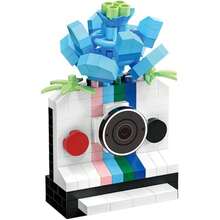 6 Sets Flower Camera Micro Particle Building Blocks Assembly Toy Set, Collectible Cute Camera Miniature Model, Creative Decorative Gift, Suitable For Desktop Display, Photographer Use - Multicolor - View 10
