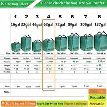 Professional 3-Pack Large 63-Gallon Garden Bags, D31, H19 Inch Yard Waste Bags With Gardening Gloves, Self-Standing, Reusable Leaf Bag, Container - 如圖所示 - 查看 7