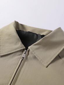 Men's Spring/Autumn Casual Fashion Floral Print Jacket Coat, Suitable For Street, Vacation, Commuting - Khaki - View 6