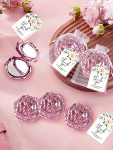 Brodark 6sets Bride Team Wedding Party Favor Mini Rose Shaped Pink Mirror, White Drawstring Bag And Thank You Card Set, Bridal Party Supplies, Suitable For Bridesmaids And Ladies Bachelorette Party, Spa Sleepover, Birthday Party, School Opening Gift, Daily Gathering, New Year Gift, Girlfriend, Mother's Day Creative Gift - Rose Mirror - View 10