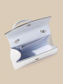 1 Piece White PU Material Flap Clutch Bag With Luxury Metal Decoration, Showing Fashion And Elegance, Suitable For Holding, Carrying, Wearing On The Shoulder Or Crossbody, P - 綠色 - 查看 9