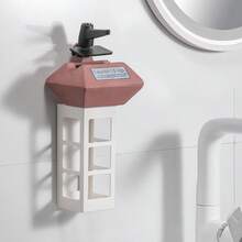 1 pieza Estante de almacenamiento para plancha y rizador, soporte multifuncional para peine de baño montado en la pared sin perforación, caja de almacenamiento para baño - transparente - Ver 5