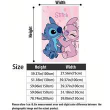 Manta de franela Disney Lilo & Stitch "Stitch & Angel Love", manta de felpa suave y acogedora con fondo de acuarela rosa, adecuada para sofá, cama, sala de estar, dormitorio, oficina, viajes, todas las estaciones - color 1 - Ver 5