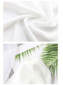 加大码雪纺系带衬衫，女士夏季度假罩衫，轻薄休闲罩衫，纯白色 - 白色 - 查看 9