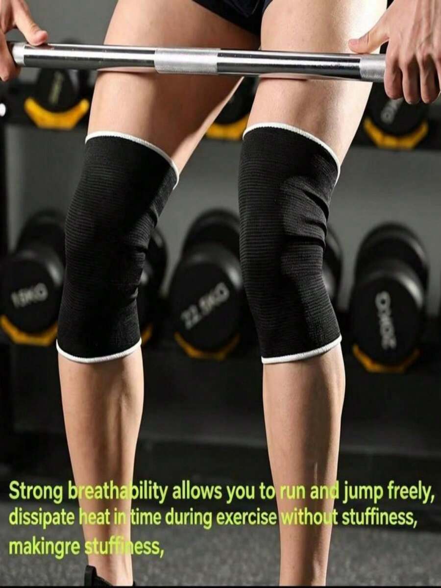 1pc Elastic Knee Sleeve Compression Knee Support, Suitable For Running, Basketball, Gym Workout, Non-Slip Knee Guard, Unisex - Multicolor - View 1