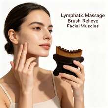 New Fishtail Lymphatic Massage Brush, Fishtail Design For More Stable Grip, Comes With Base And Box For Easier And Faster Travel Carrying, Durable Bristles, Top Choice For Massage, Great Gift For Holidays - Maroon - View 9