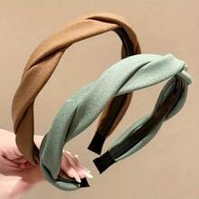 Elegant Retro Solid Color Headband - Fashionable Round Headband, Non-Slip Design, Suitable For Styling, Face Washing, And Daily Wear, Hair Accessory Hairband - Multicolor - View 5