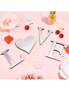 OUTANA Premium 1cm Thick 3D Mirror Wall Letters - Custom Acrylic Alphabet Sign For Wedding Initials, Party Backdrop & Luxury Home Decor (4"/6"/8" Sold Separately) - Silver - View 5
