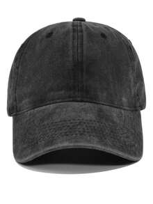 1pc Women's Spring/Summer Korean Style Distressed Vintage Curved Brim Baseball Cap, Plain Solid Color Washed Hat For Couples And Men - A - View 4